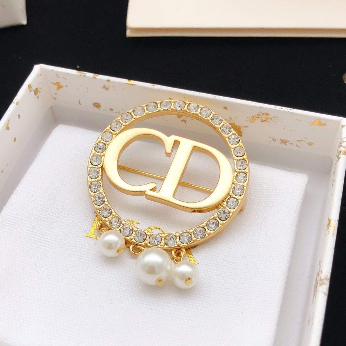 Dior Circular CD Pearl-Look Drop Brooch - product image 5