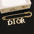 Dior Letter Charm Safety-Pin Brooch - product image 1