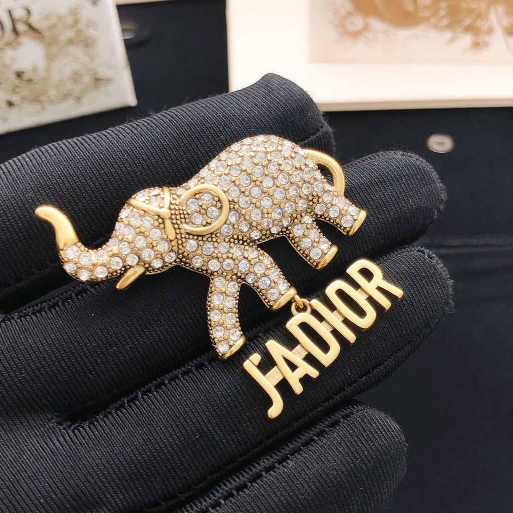Dior J'Adior Crystal Elephant Brooch - product image 3