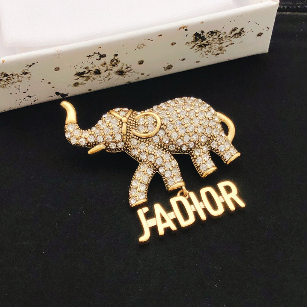 Dior J'Adior Crystal Elephant Brooch - product image 1