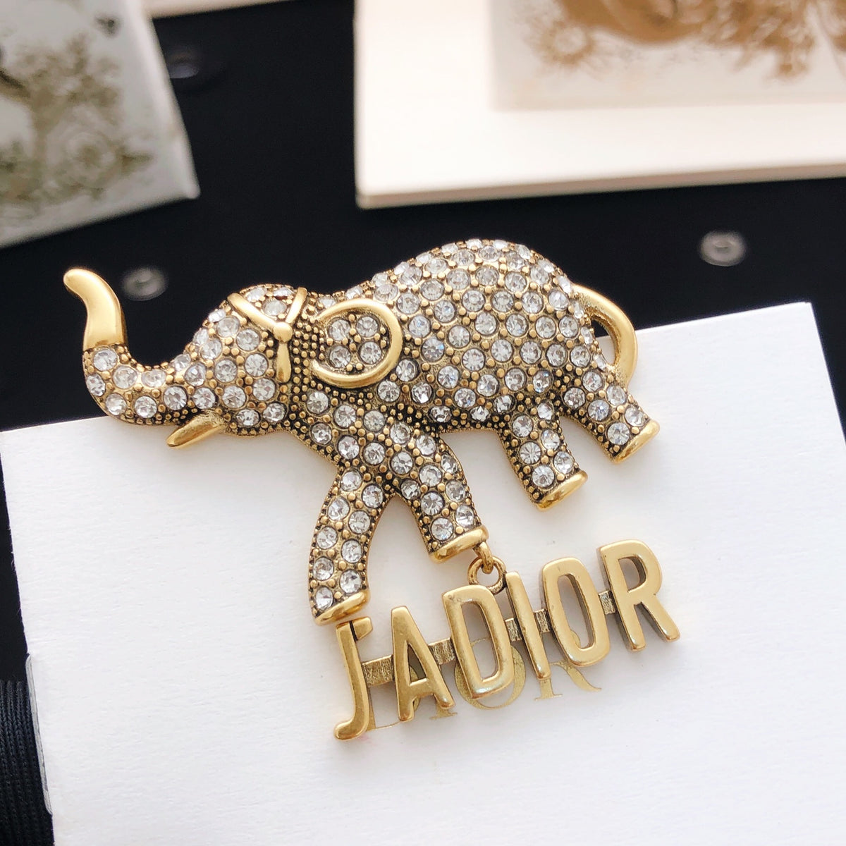 Dior J'Adior Crystal Elephant Brooch - product image 2