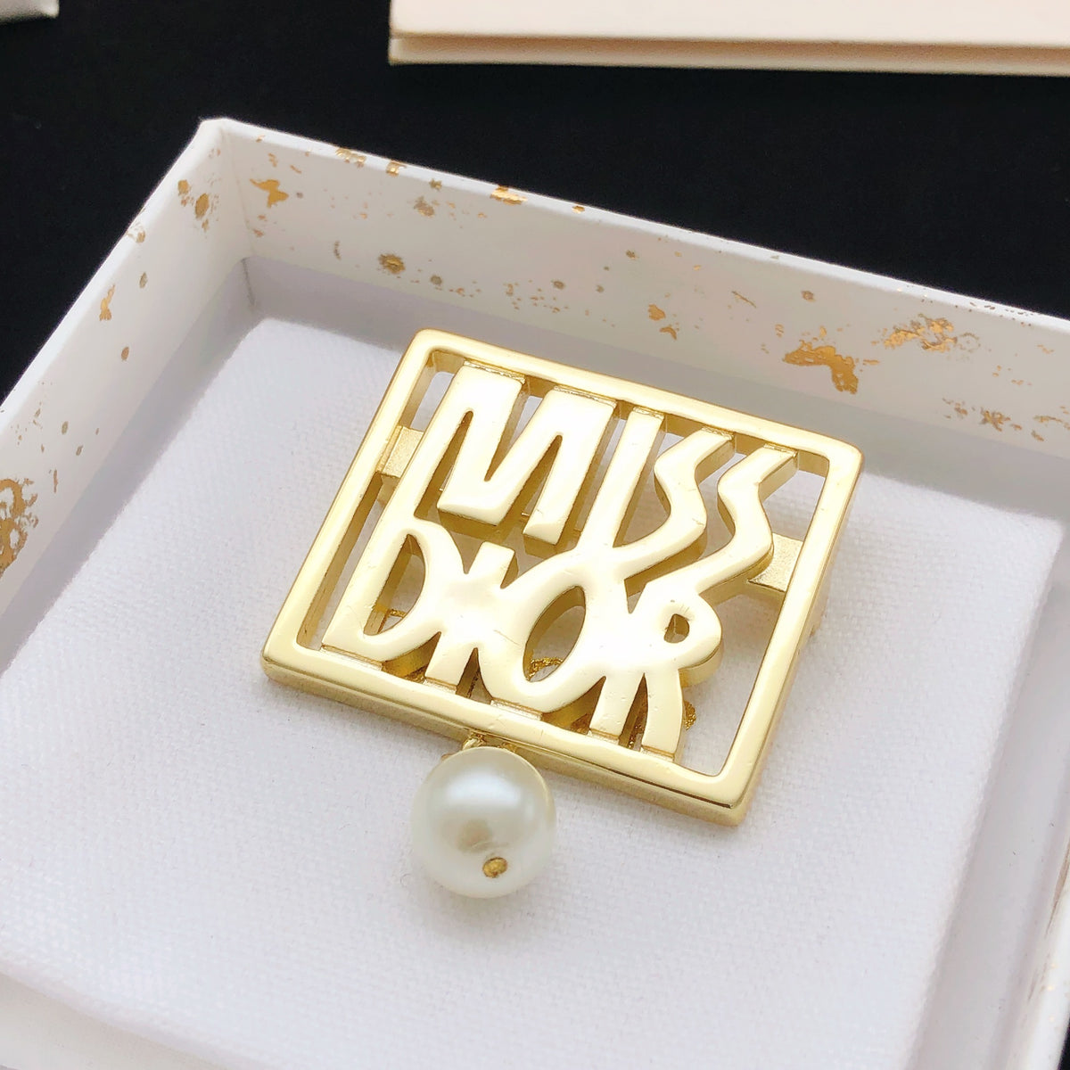 Dior Miss Dior Square Pearl-Look Drop Brooch - product image 3