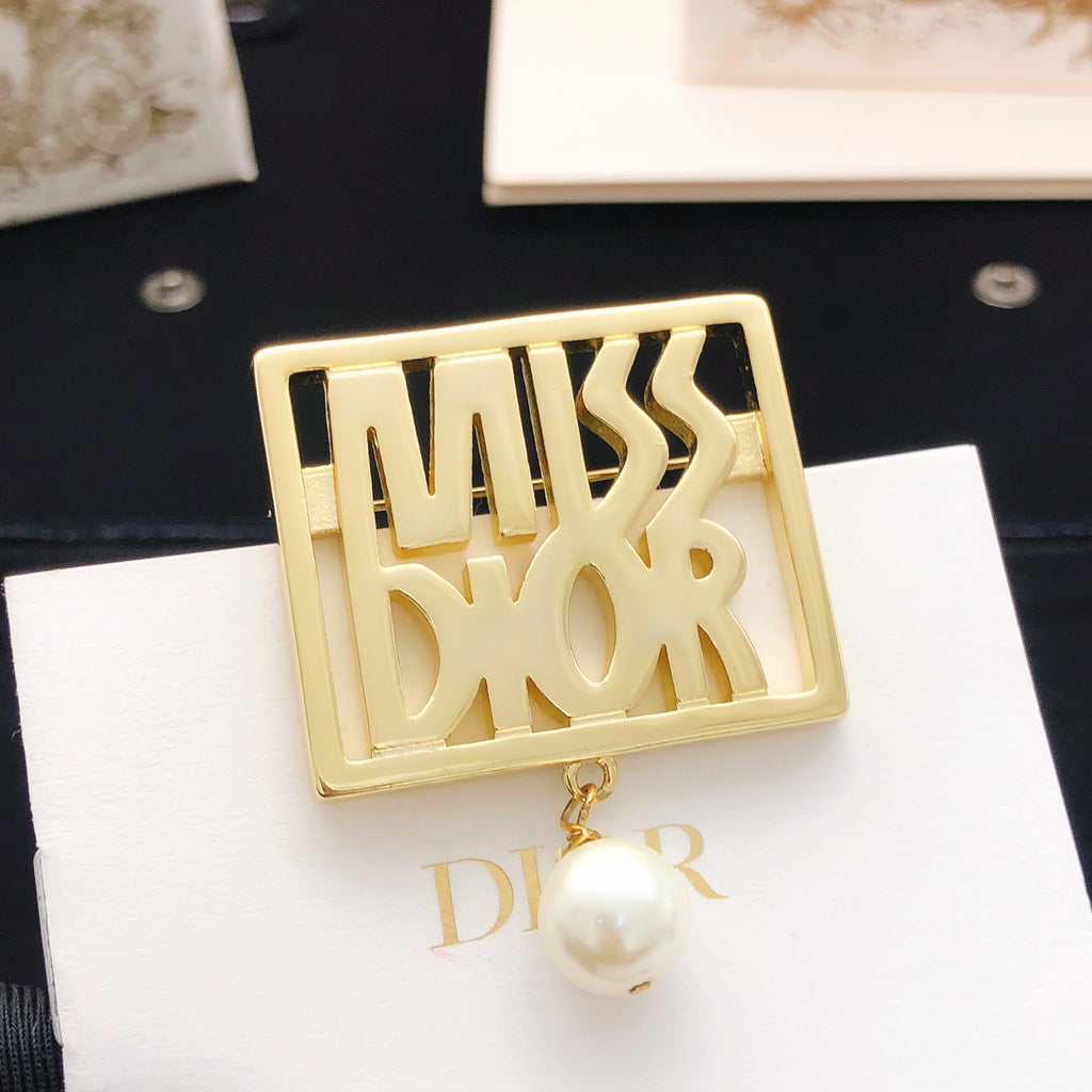 Dior Miss Dior Square Pearl-Look Drop Brooch - product image 4