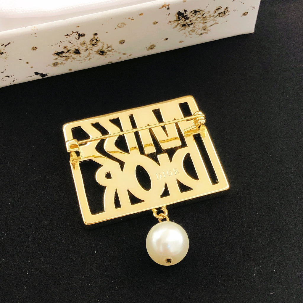 Dior Miss Dior Square Pearl-Look Drop Brooch - product image 2