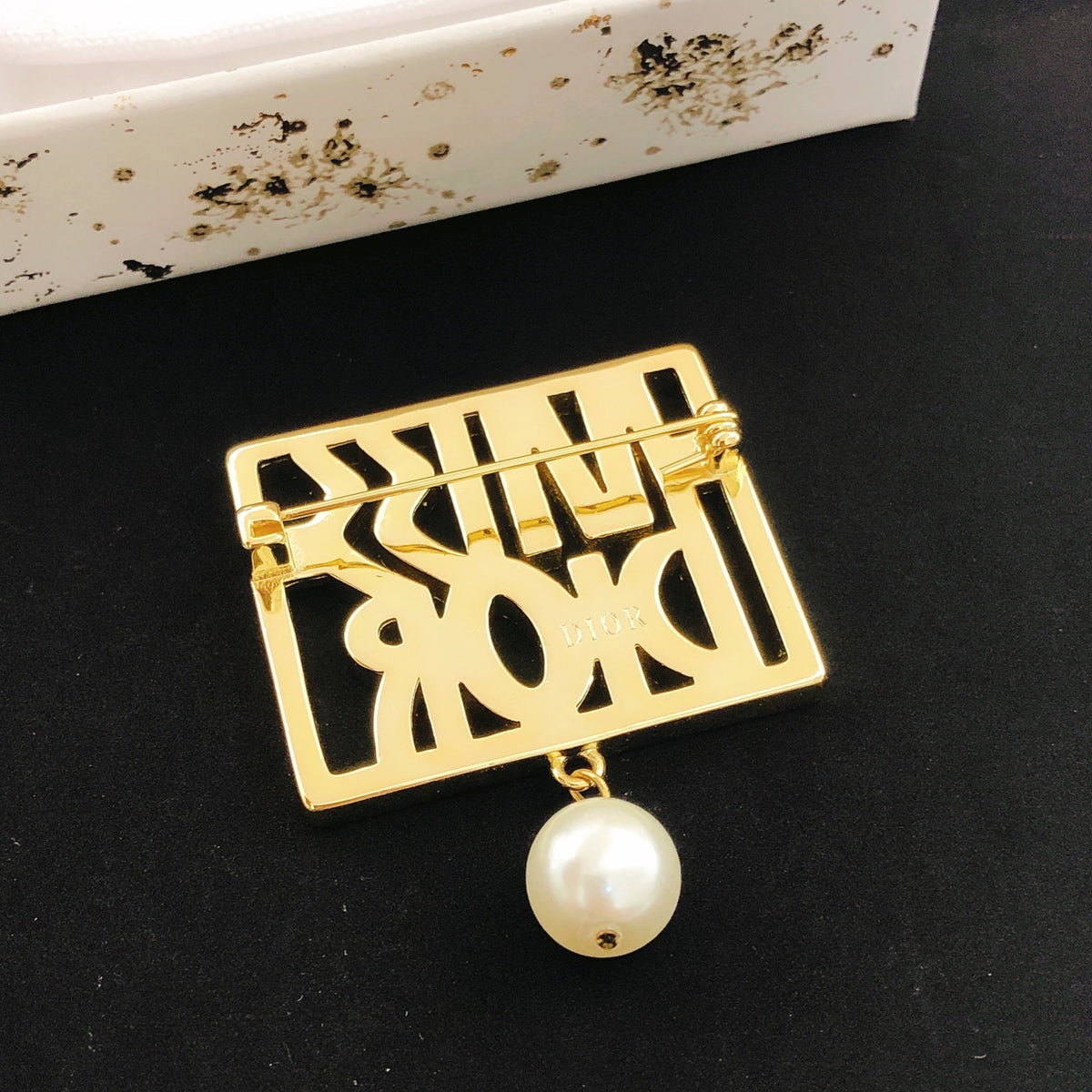 Dior Miss Dior Square Pearl-Look Drop Brooch - product image 2