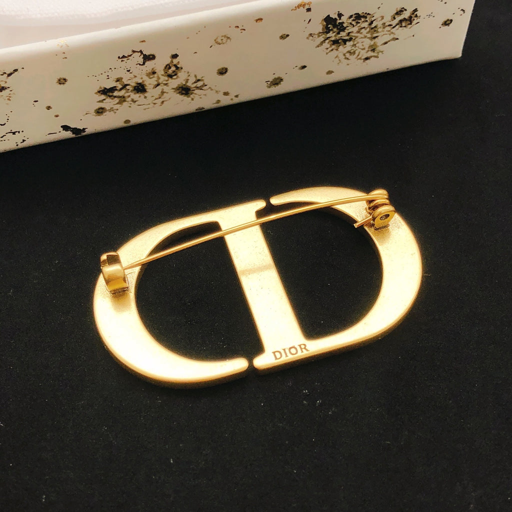 Dior Gold-Tone Crystal Outline CD Brooch - product image 2