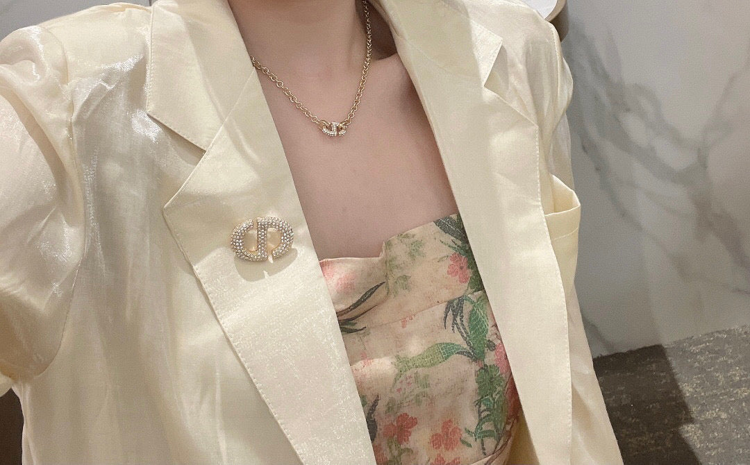 Dior Gold-Tone Pave CD Brooch - product image 6