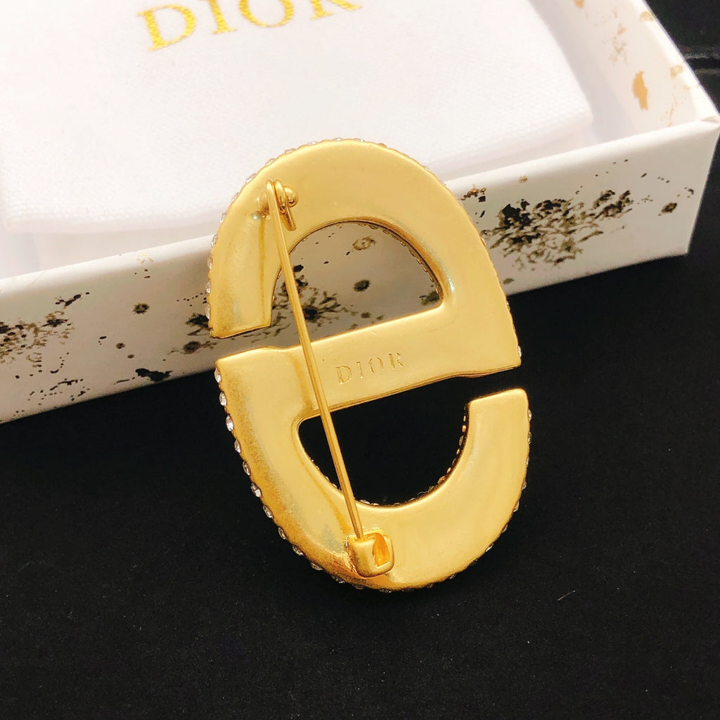 Dior Gold-Tone Pave CD Brooch - product image 2