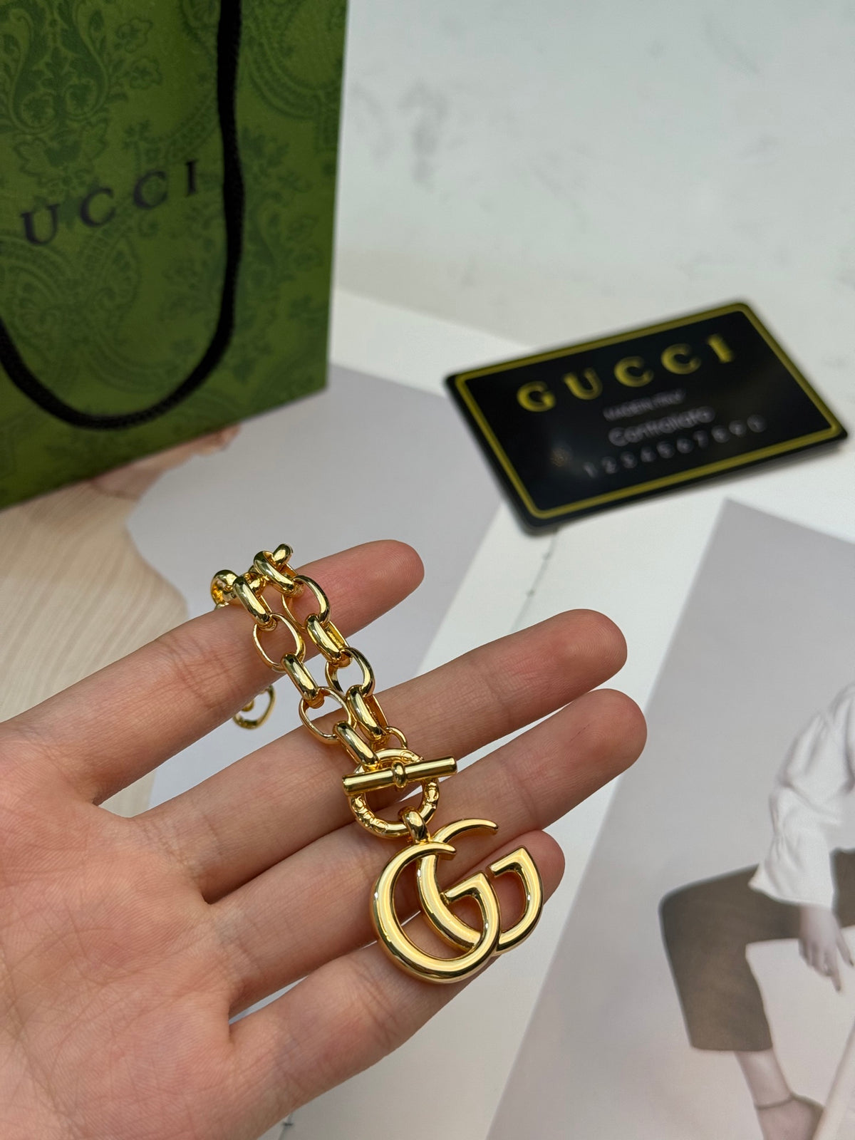 Gucci Gold-Tone Heart and G Charm Bracelet - album image 4