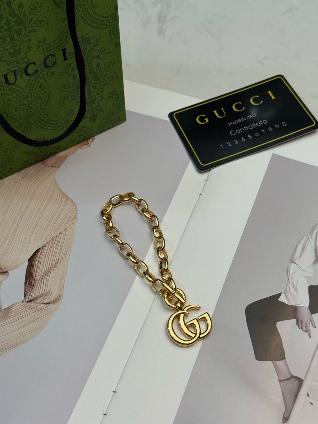 Gucci Gold-Tone Heart and G Charm Bracelet - album image 2