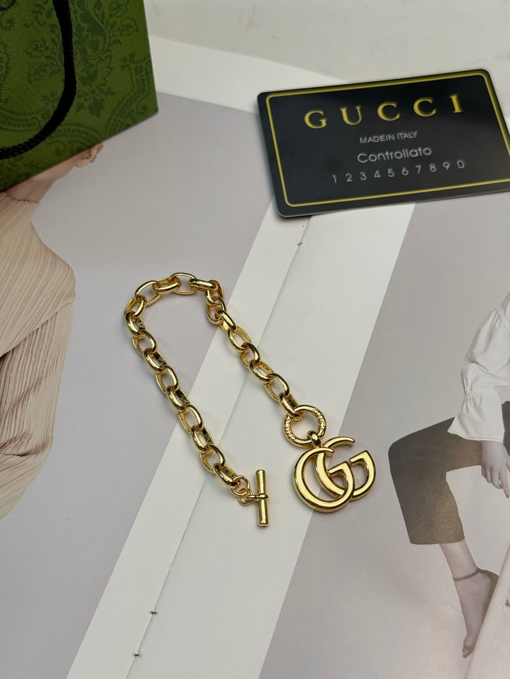 Gucci Gold-Tone Heart and G Charm Bracelet - album image 8