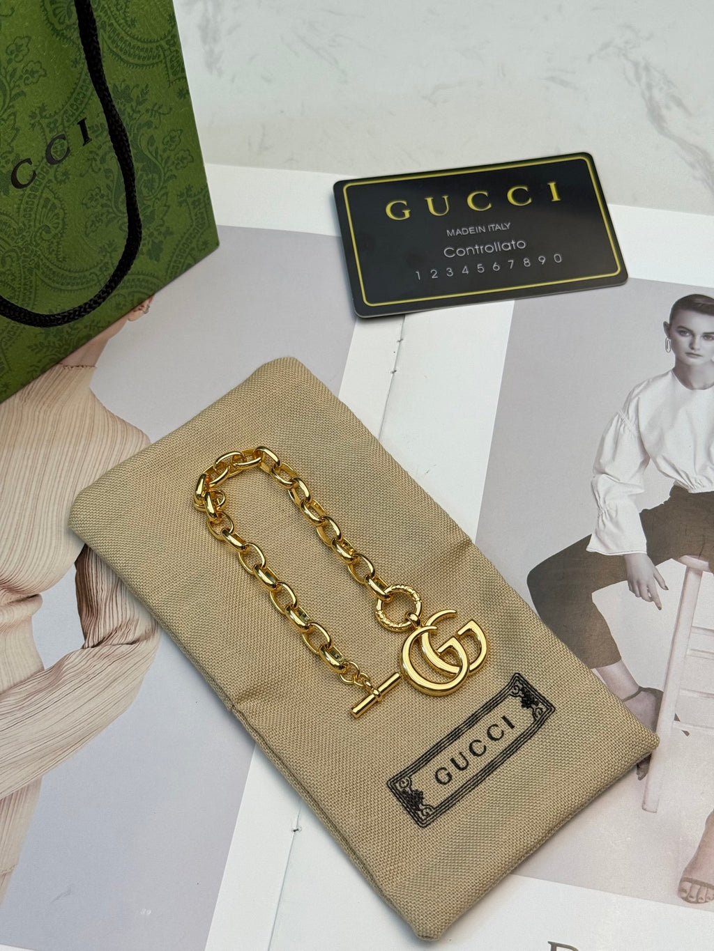 Gucci Gold-Tone Heart and G Charm Bracelet - album image 5