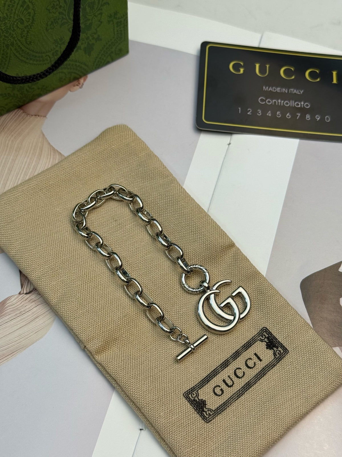 Gucci Silver-Tone Heart and G Charm Bracelet - album image 4