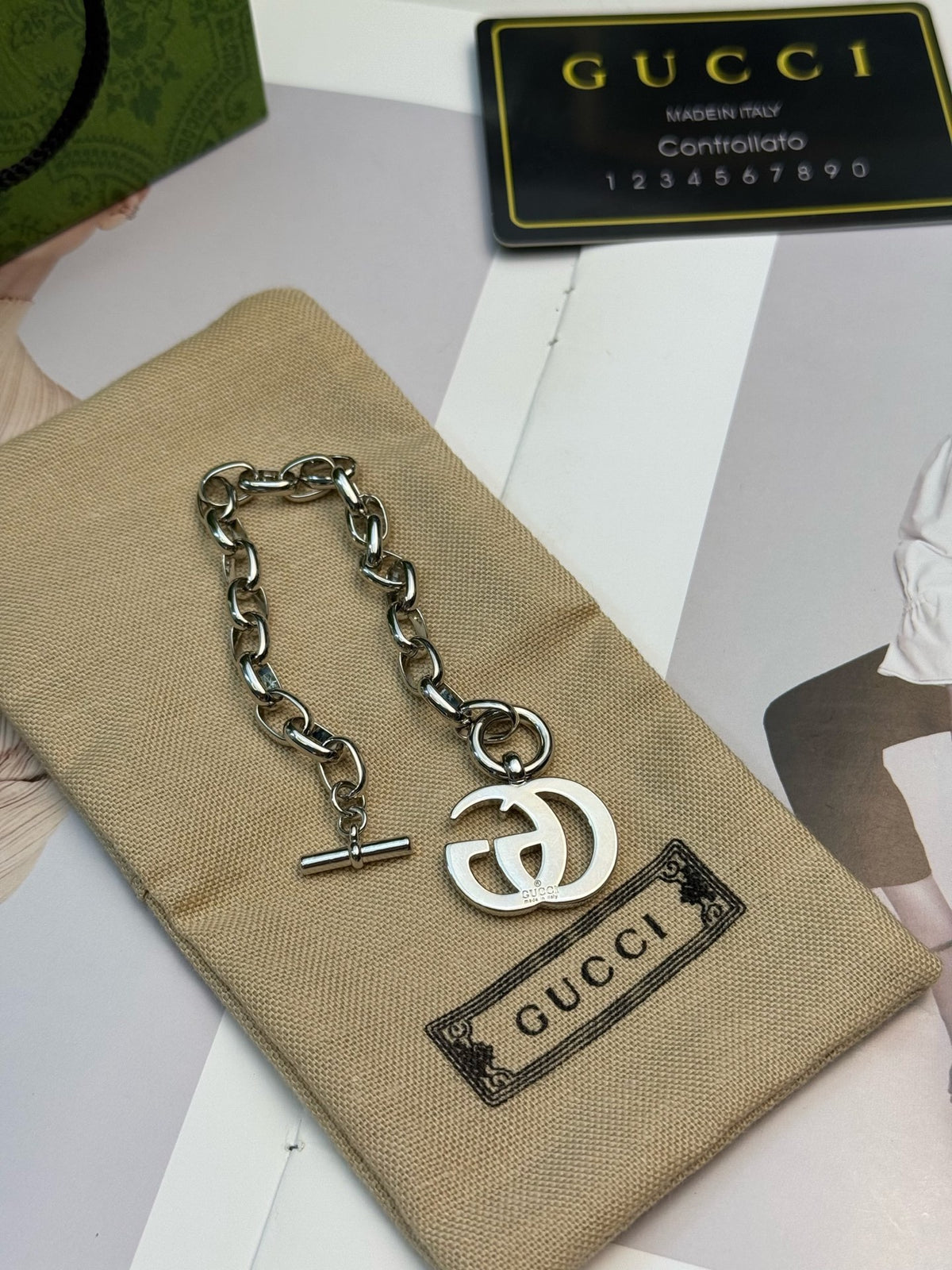 Gucci Silver-Tone Heart and G Charm Bracelet - album image 7