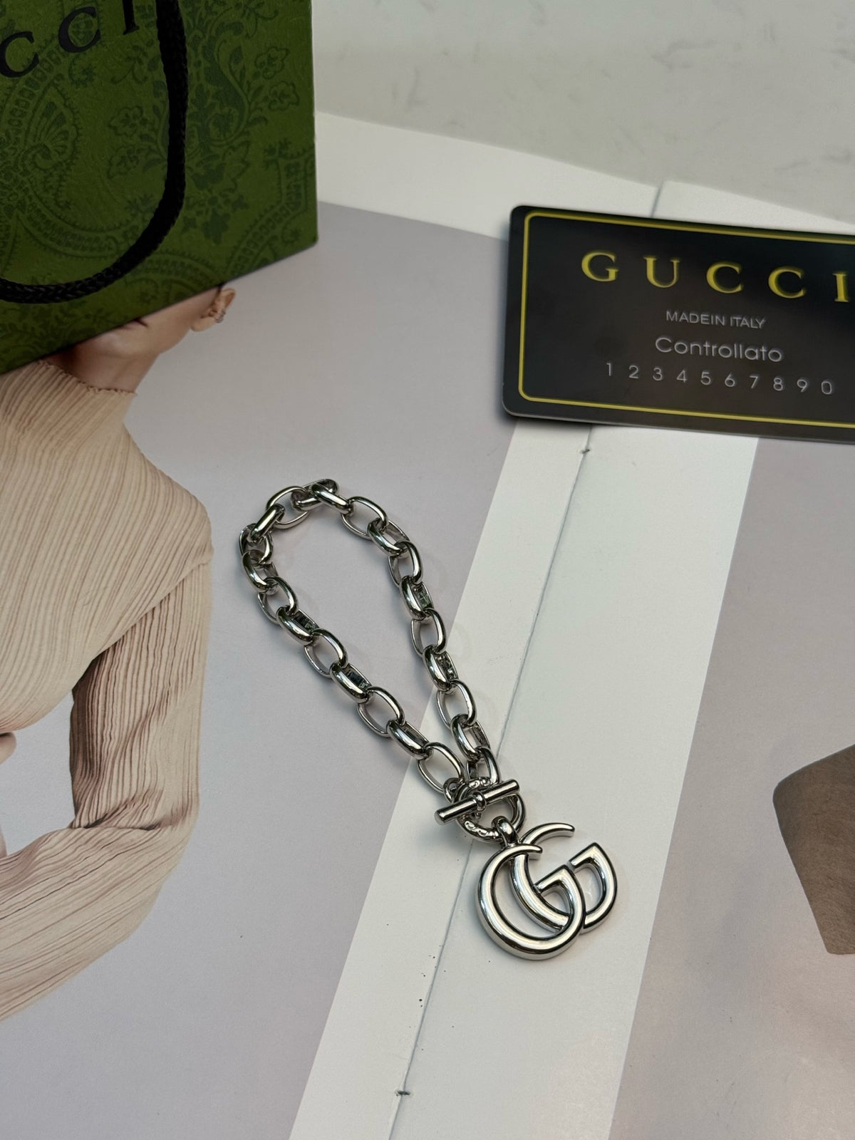 Gucci Silver-Tone Heart and G Charm Bracelet - album image 6
