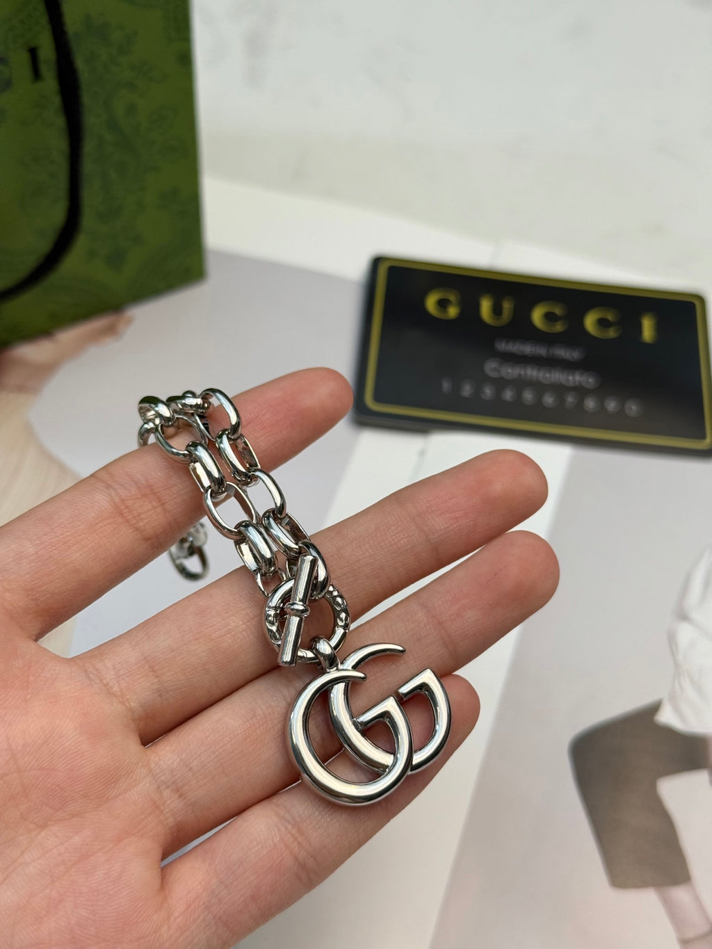 Gucci Silver-Tone Heart and G Charm Bracelet - album image 3