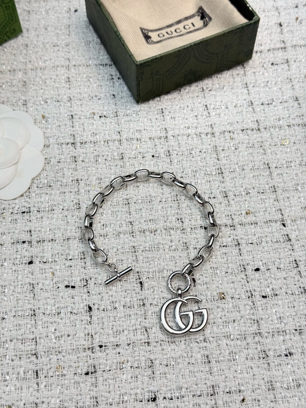 Gucci Silver-Tone Heart and G Charm Bracelet - album image 5
