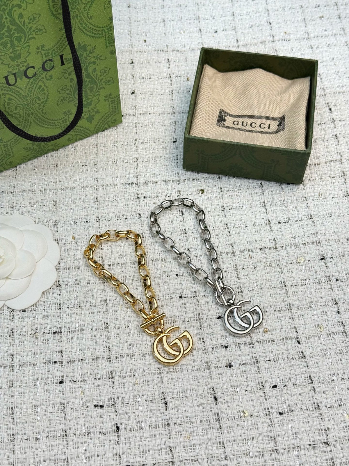 Gucci Silver-Tone Heart and G Charm Bracelet - album image 8