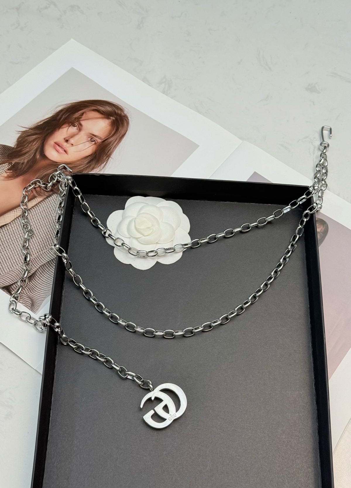 Gucci Interlocking G Double-Layer Chain Bag Charm - album image 8