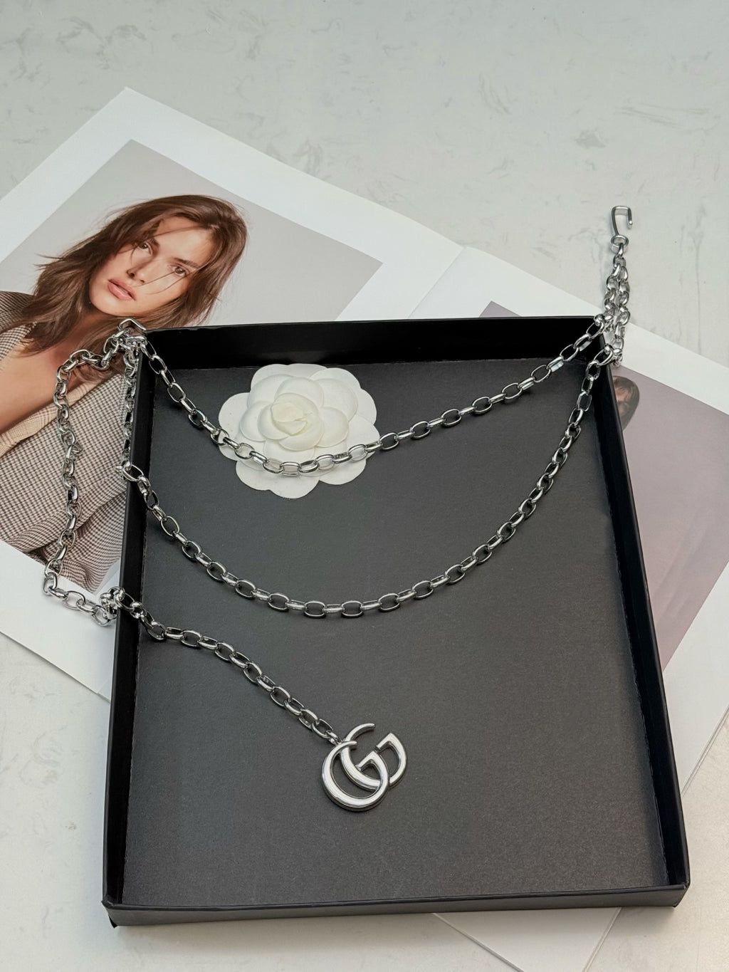 Gucci Interlocking G Double-Layer Chain Bag Charm - album image 5