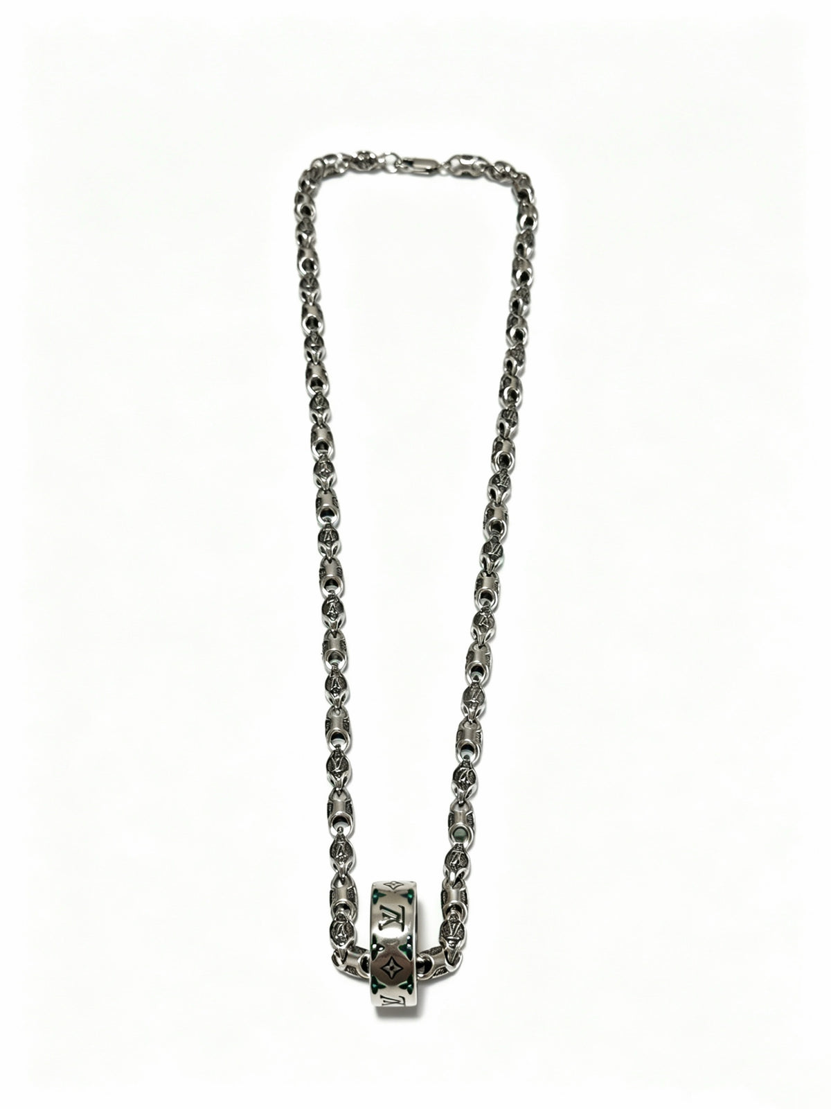 Louis Vuitton Silver-Tone Antiqued Chain Necklace - album image 1