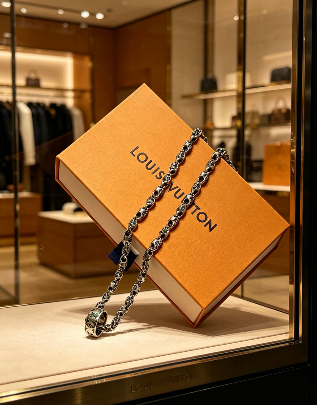 Louis Vuitton Silver-Tone Antiqued Chain Necklace - album image 9