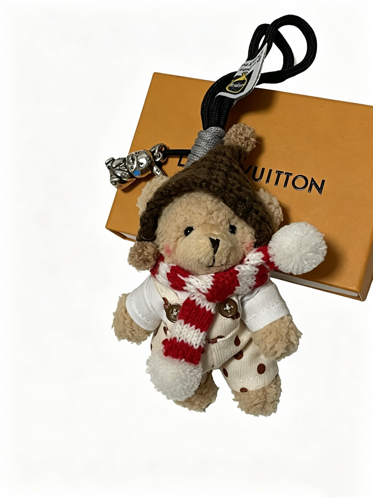 Louis Vuitton Brown Plush Character Keychain with Red Scarf - album image 1