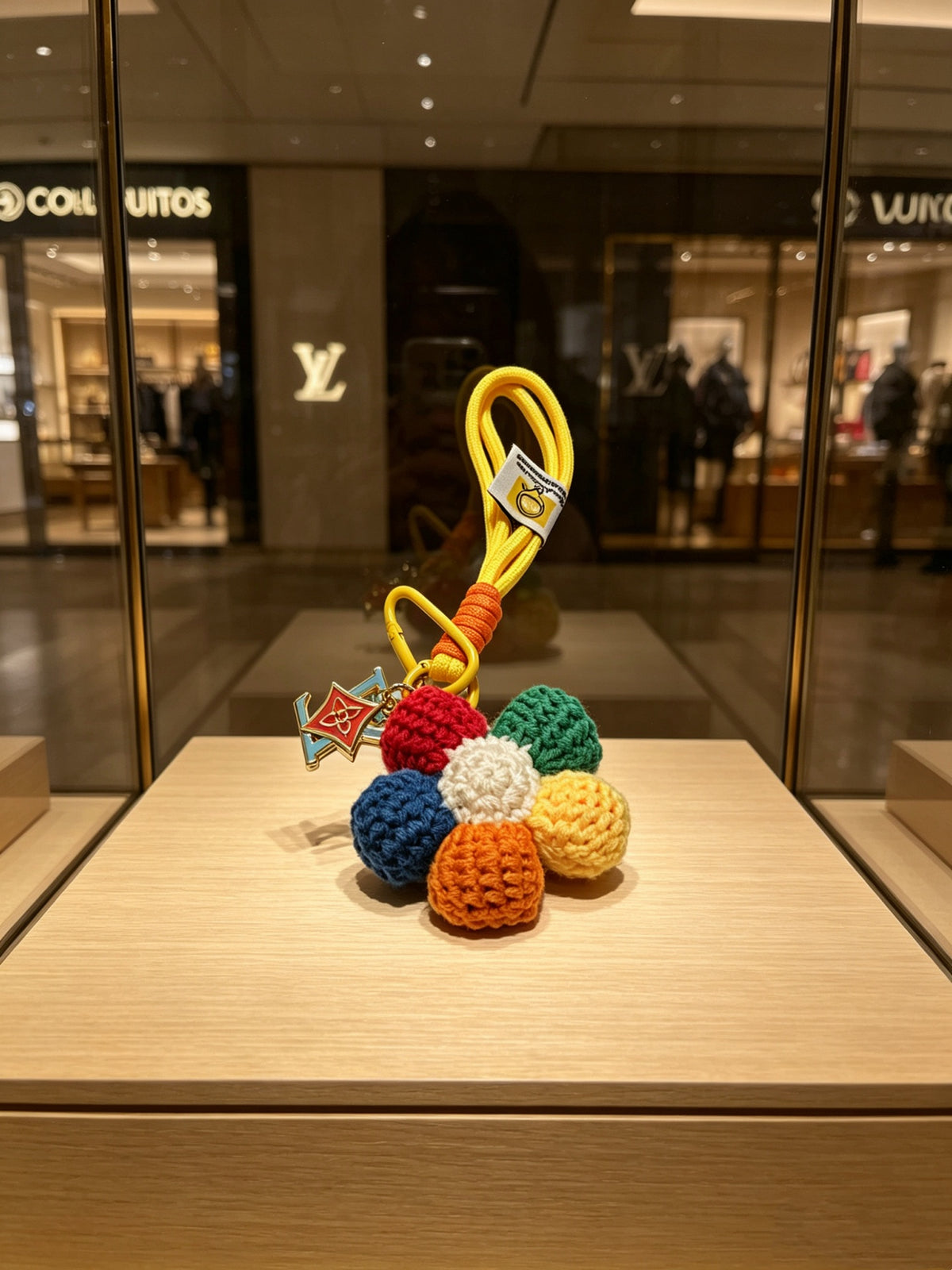 Louis Vuitton Multicolor Flower Keychain with Yellow Strap - album image 6