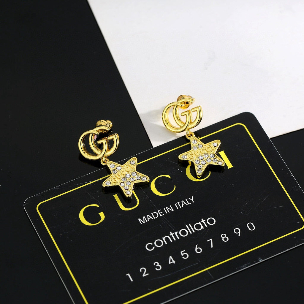 Gucci Gold-Tone GG and Star Drop Earrings - album image 7