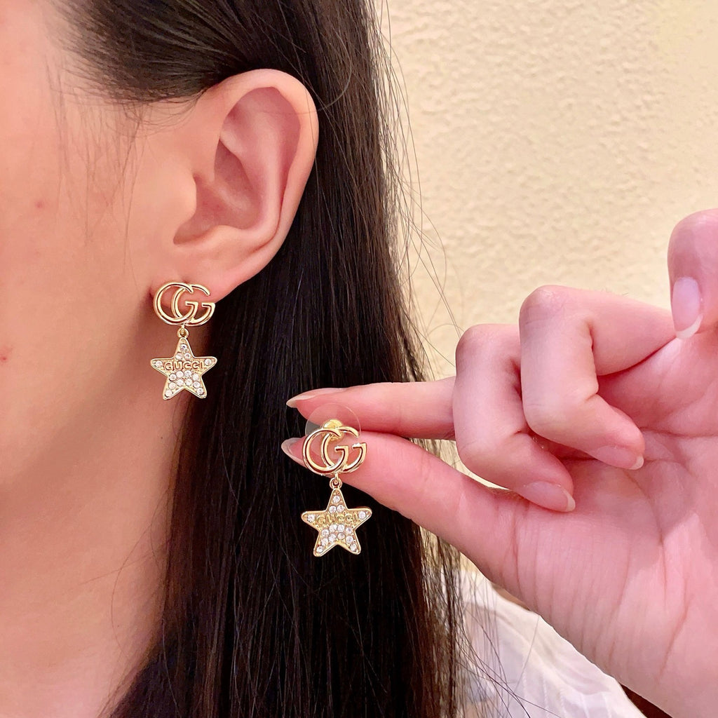 Gucci Gold-Tone GG and Star Drop Earrings - album image 4