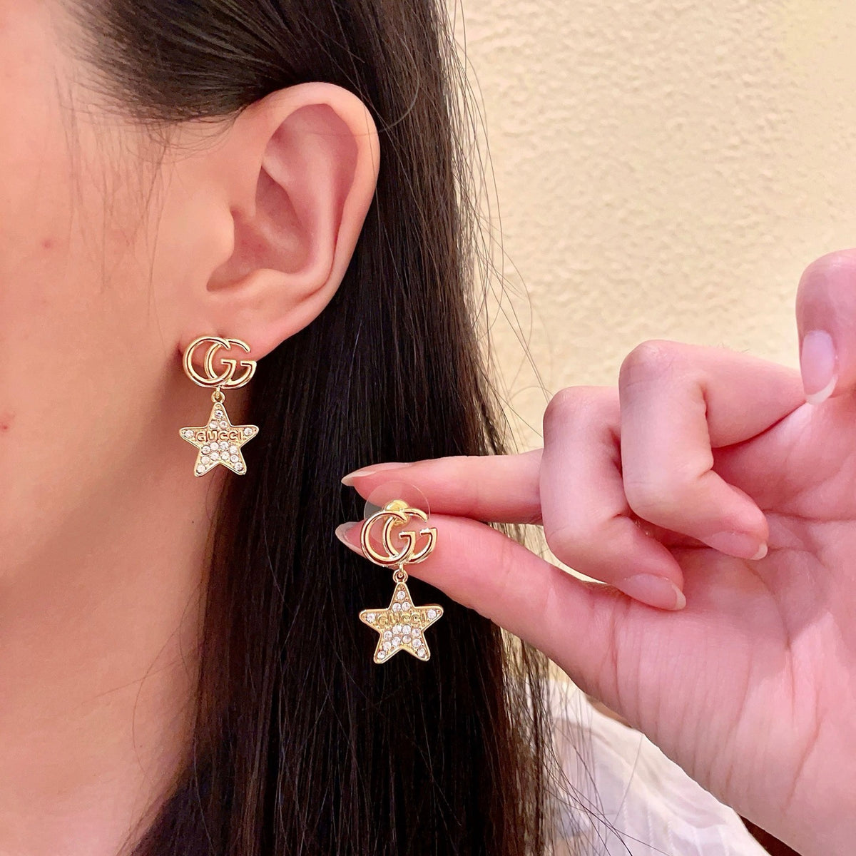 Gucci Gold-Tone GG and Star Drop Earrings - album image 4