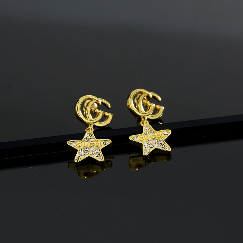Gucci Gold-Tone GG and Star Drop Earrings - album image 2