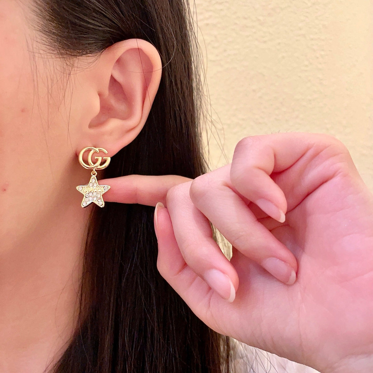 Gucci Gold-Tone GG and Star Drop Earrings - album image 5