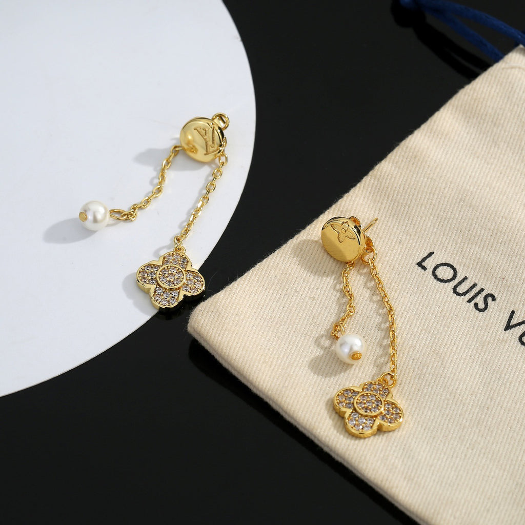 Louis Vuitton Gold-Tone Flower Drop Earrings - album image 6