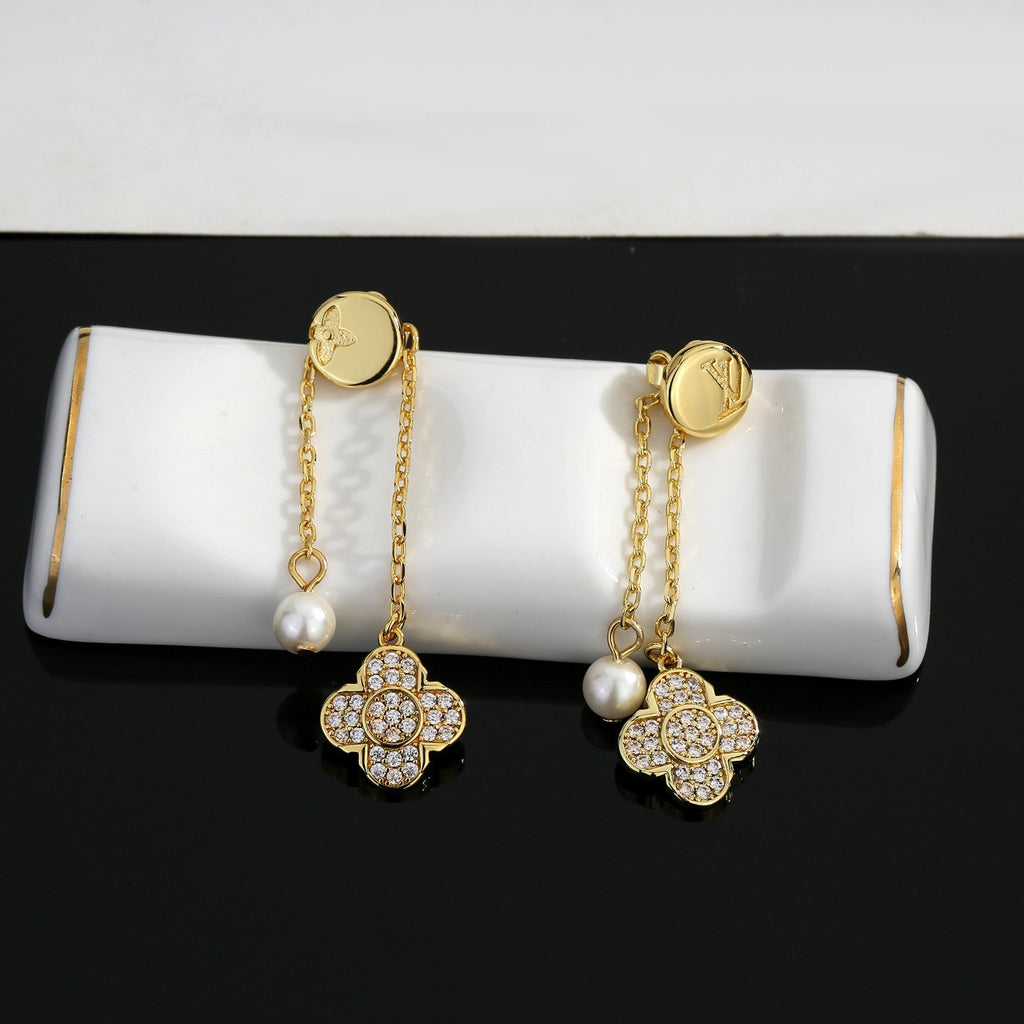 Louis Vuitton Gold-Tone Flower Drop Earrings - album image 5