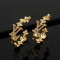 Louis Vuitton Gold-Tone Geometric Drop Earrings with Hanging Charms - album image 1