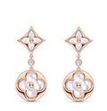 Louis Vuitton Rose Gold-Tone Gold-Tone Clover LV Letter Stud Earrings - album image 1