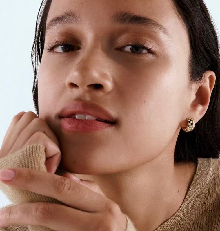 Louis Vuitton Gold-Tone Openwork Rectangular Hoop Earrings - album image 3