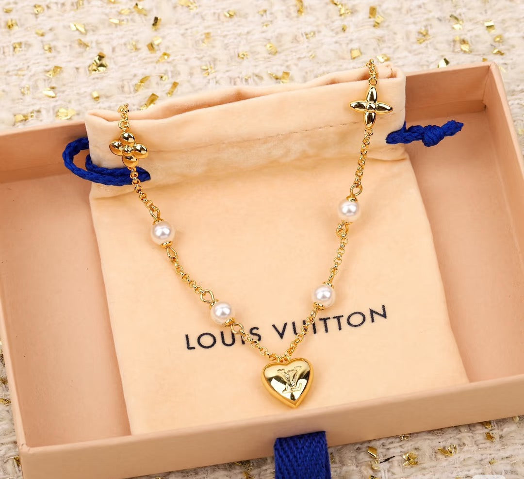 Louis Vuitton Heart LV Letter Necklace - album image 1