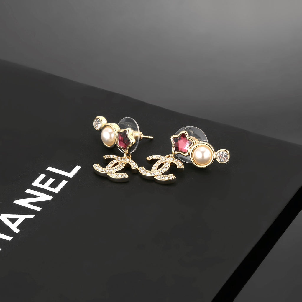 Chanel Interlocking C Gold-Tone Multicolor Star Stud Earrings - album image 6