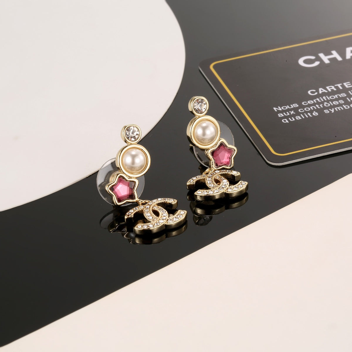 Chanel Interlocking C Gold-Tone Multicolor Star Stud Earrings - album image 2