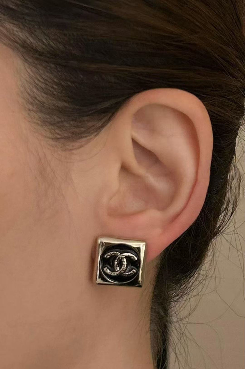 Chanel Interlocking C Asymmetric Earrings - album image 2