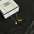 Prada Gold-Tone Rose and Triangle Charm Necklace - album image 1