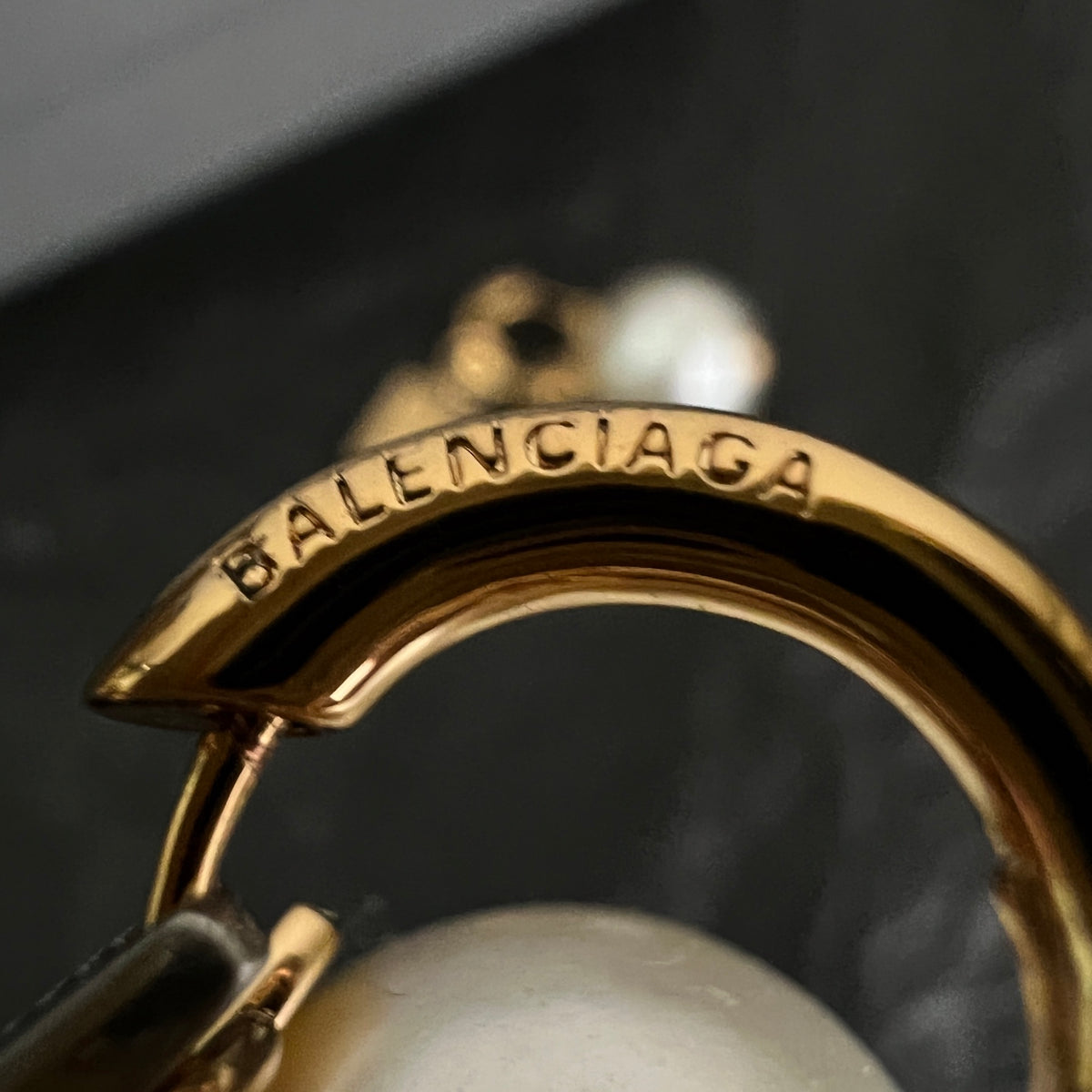 Balenciaga Gold-Tone Orb and BB Drop Earrings - album image 6