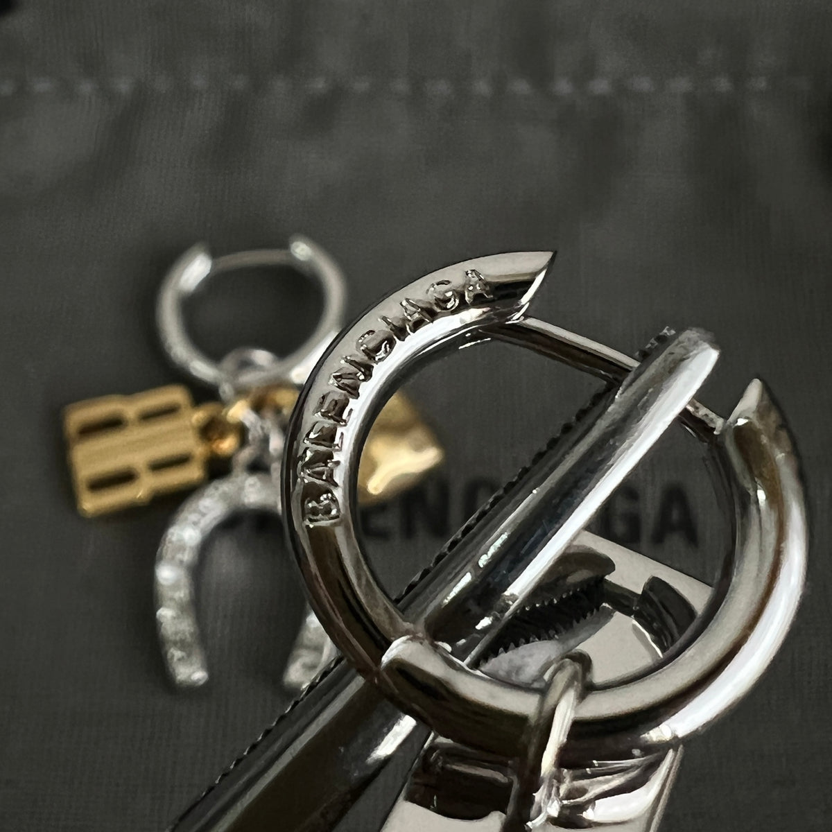 Balenciaga Gold-Tone Long Key Drop Earrings - album image 8
