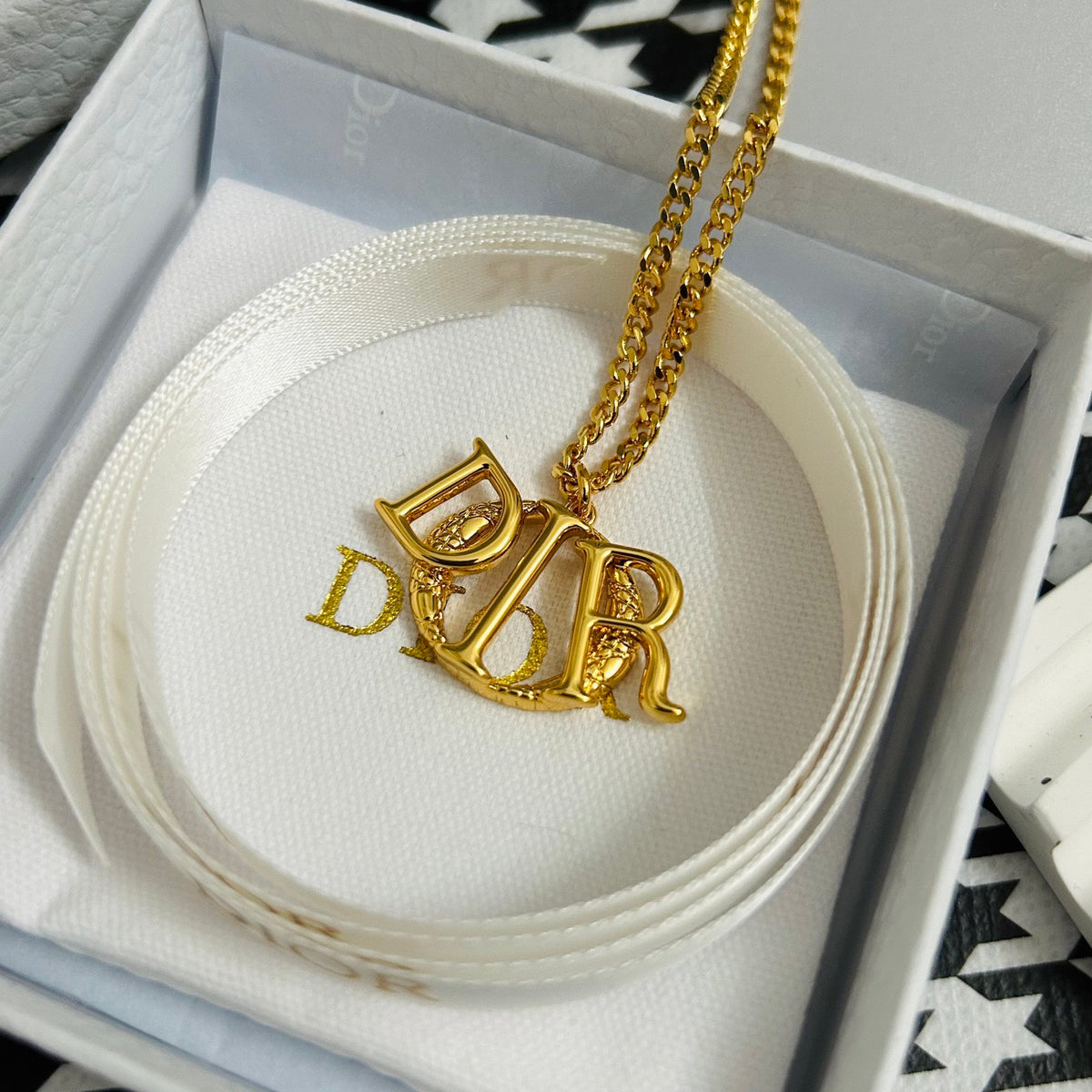 Dior Letter Pendant Chain Necklace - product image 1