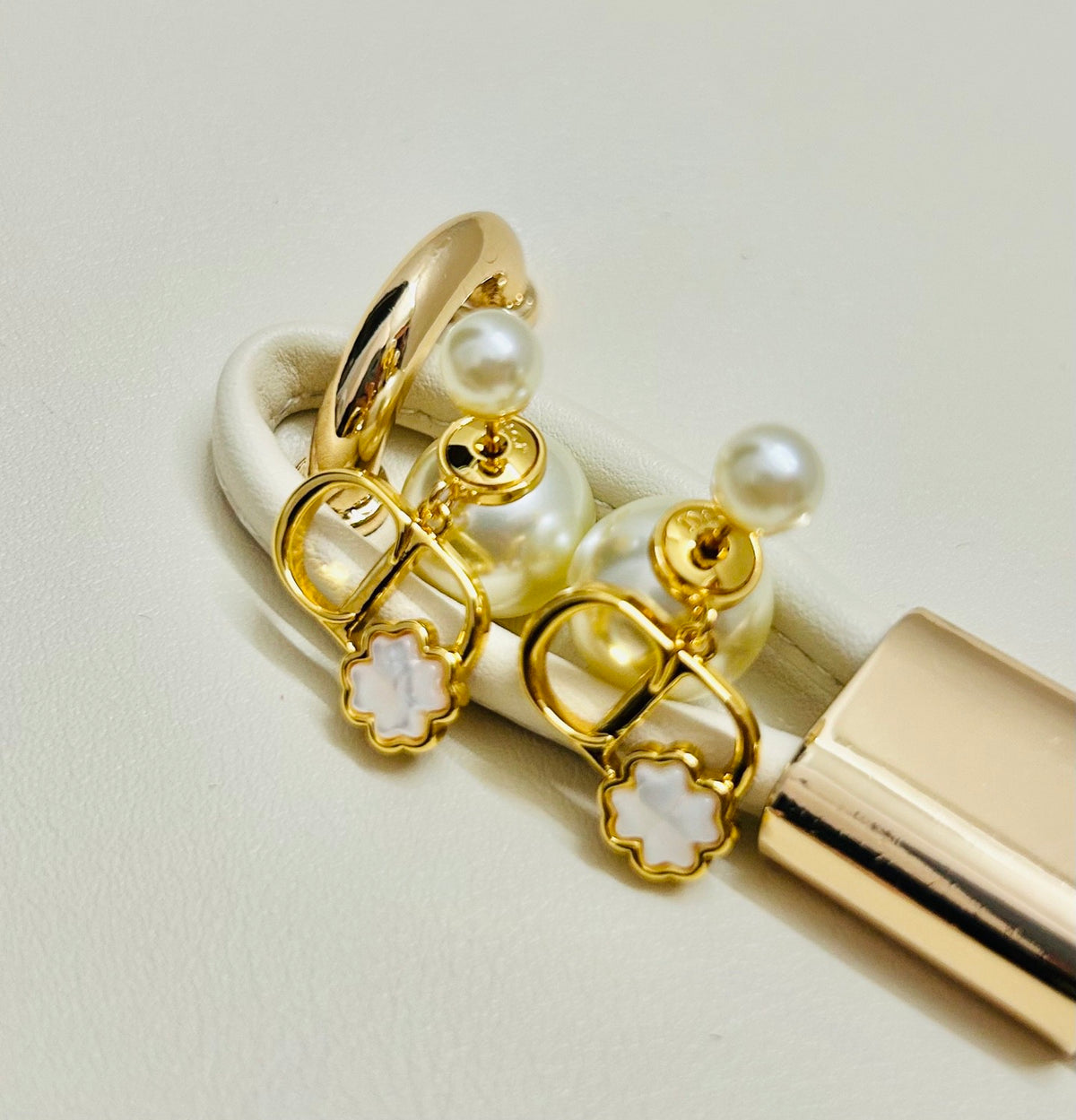 Dior Crystal Bow Pearl-Look Earrings - product image 11