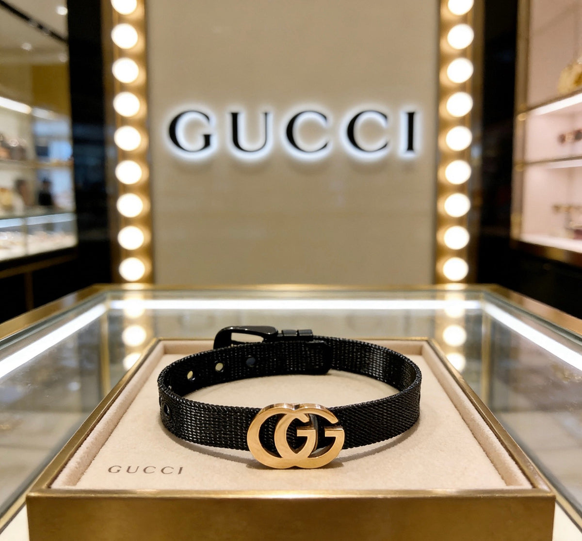 Gucci Black Double G Leather Bracelet - album image 1
