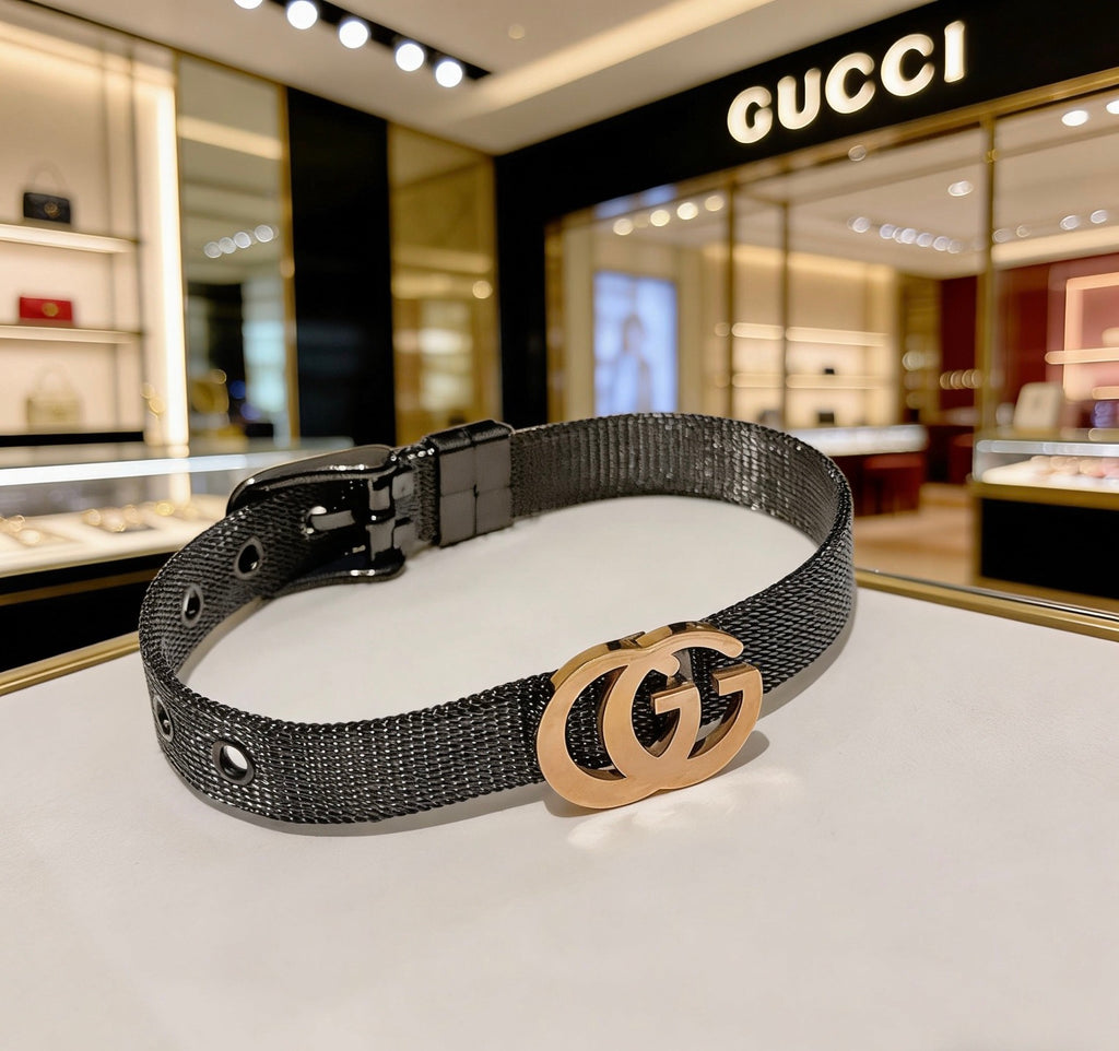 Gucci Black Double G Leather Bracelet - album image 8
