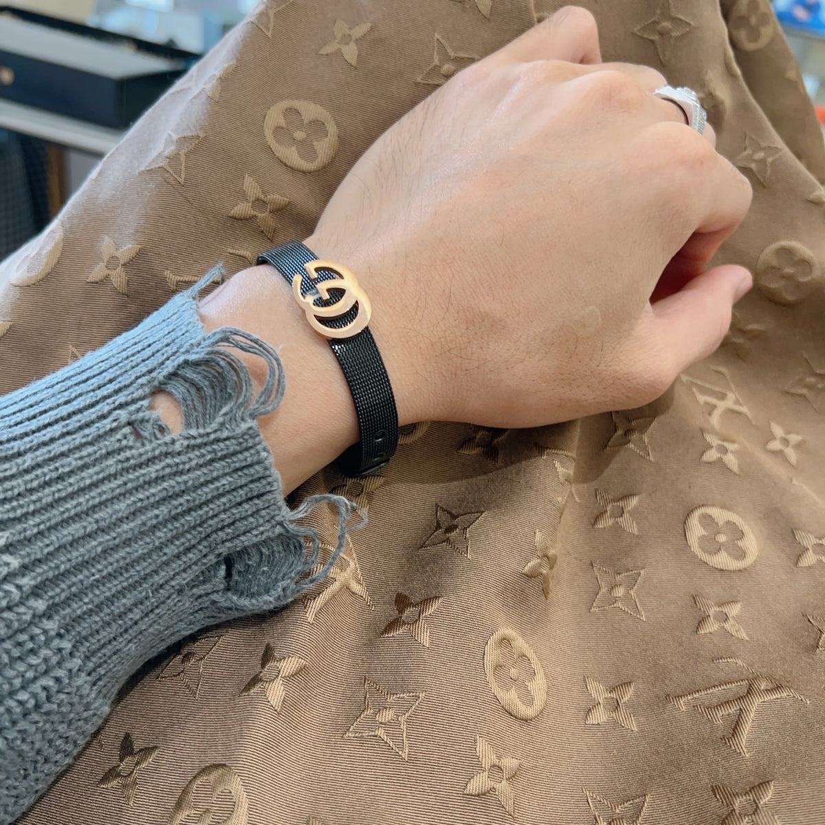 Gucci Black Double G Leather Bracelet - album image 9